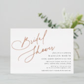 Folie script | Eenvoudig elegant Vrijgezellenfeest Folie Uitnodiging (Staand Voorkant)