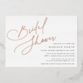Folie script | Eenvoudig elegant Vrijgezellenfeest Uitnodiging (Voorkant)