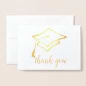 Folie script en graduatie cap & tassel design kaarten (Voorkant met envelop)