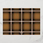 folie script glorie aan god mosterd tartan foto feestdagenkaart (Achterkant)