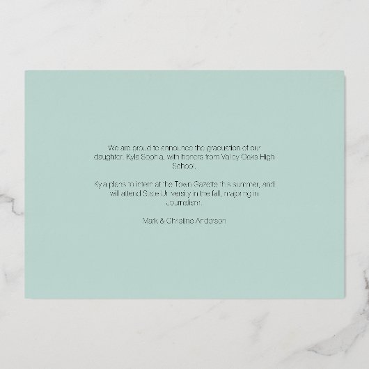 Folie Script Lijst | Aankondiging foto-Afstuderen (Achterkant)