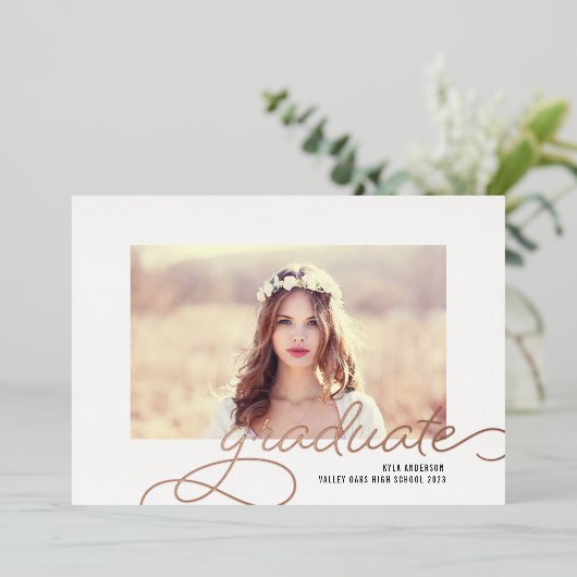 Folie Script Lijst | Aankondiging foto-Afstuderen (Staand Voorkant)