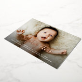 Folie Script Naam 2 Foto's Geboorte Aankondiging (Gedraaid)