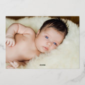 Folie Script Naam 2 Foto's Geboorte Aankondiging (Achterkant)