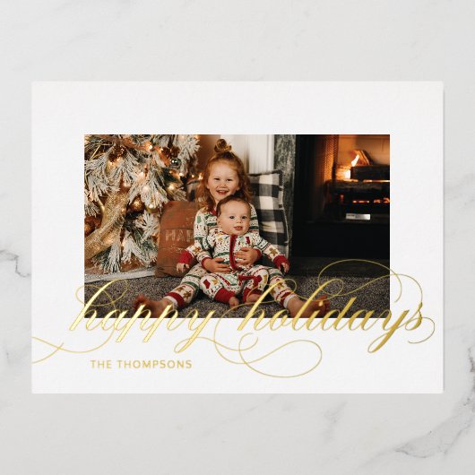 Folie Script Prettige feestdagen Elegant Photo Bri (Voorkant)