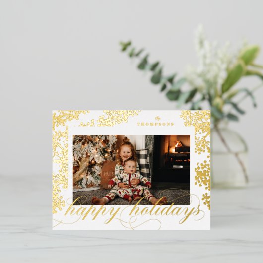 Folie Script Prettige feestdagen Foliage Photo Bri (Staand Voorkant)