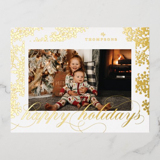 Folie Script Prettige feestdagen Foliage Photo Bri (Voorkant)