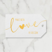 💛✨ Folie script typografie gemaakt met liefde Cadeaulabels (Voorkant (horizontaal))