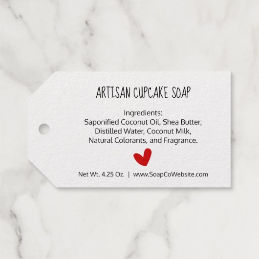 💛✨ Folie script typografie gemaakt met liefde Cadeaulabels (Achterkant (horizontaal))