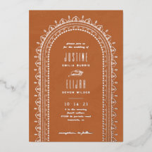 Folie Sieraard Boog Trouwkaart - Taupe