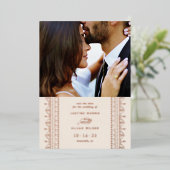 Folie Sierlijke Frame Save the Date Kaart - Ivoor (Staand Voorkant)