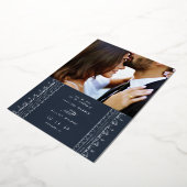 Folie Sierlijke Frame Save the Date Kaart - Navy (Gedraaid)