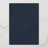 Folie Sierlijke Frame Save the Date Kaart - Navy (Achterkant)