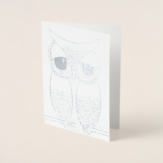 FOLIE SILVER TRANSFER Uil houdt altijd van je groe Folie Kaarten (Voorkant)