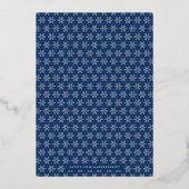 Folie Snowflake Flourish Lijst Kaart - Blauw (Achterkant)