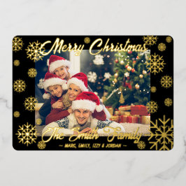  Folie Snowflake-kerstkaart zwart Folie Feestdagenkaart