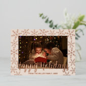 Folie Snowflakes Prettige feestdagen Fotokaart (Staand Voorkant)