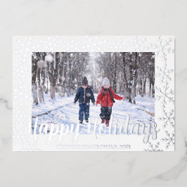 Folie Snowflakes Prettige feestdagen Fotokaart