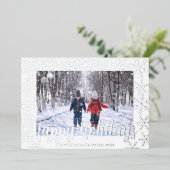Folie Snowflakes Prettige feestdagen Fotokaart (Staand Voorkant)