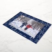 Folie Snowflakes Prettige feestdagen Fotokaart (Gedraaid)