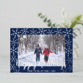 Folie Snowflakes Prettige feestdagen Fotokaart (Staand Voorkant)