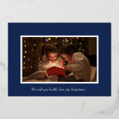 Folie Snowflakes Prettige feestdagen Fotokaart (Achterkant)