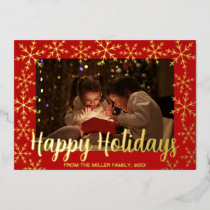 Folie Snowflakes Prettige feestdagen Fotokaart