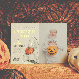 Folie Spooktacular Halloween Ghost Photo Birthday Folie Uitnodiging