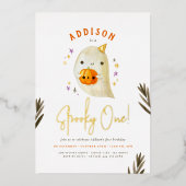 Folie Spooky One Halloween Gender Neutral Birthday Folie Uitnodiging (Voorkant)