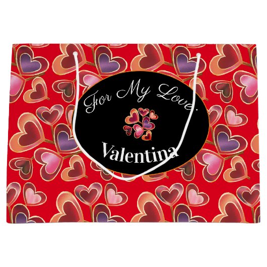  Folie Stack Double Heart Lollipops Groot Cadeauzakje (Voorkant)