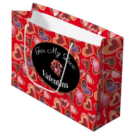  Folie Stack Double Heart Lollipops Groot Cadeauzakje (Voorkant Gekanteld)