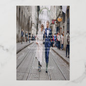 Folie-Stamped Minimal Wedding Foto Dank je kaart (Achterkant)