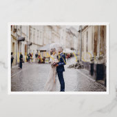 Folie-Stamped Minimal Wedding Foto Dank je kaart (Voorkant)