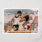 Folie-Stamped Minimal Wedding Foto Dank je kaart (Voorkant)