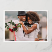 Folie-Stamped Minimal Wedding Foto Dank je kaart (Achterkant)