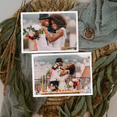 Folie-Stamped Minimal Wedding Foto Dank je kaart