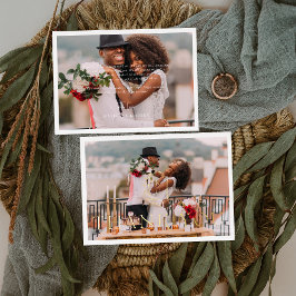 Folie-Stamped Minimal Wedding Foto Dank je kaart