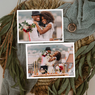 Folie-Stamped Minimal Wedding Foto Dank je kaart