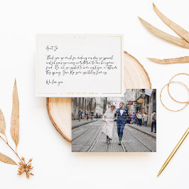 Folie-Stamped Minimal Wedding Foto Dank je kaart