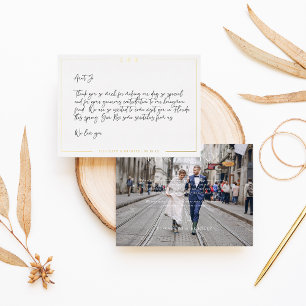 Folie-Stamped Minimal Wedding Foto Dank je kaart