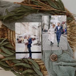 Folie-Stamped Minimal Wedding Foto Dank je kaart