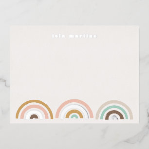 Folie Stamped Rainbows Stationery Card - Koffie Folie Uitnodiging Briefkaart