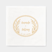 Folie Stamped servetten in retro bloemenstijl. (Voorkant)