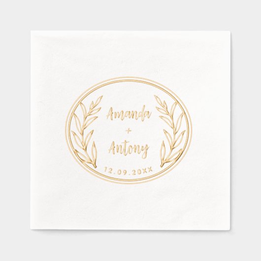 Folie Stamped servetten in retro bloemenstijl. (Voorkant)