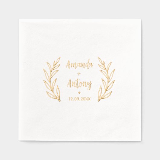 Folie Stamped servetten in retro bloemenstijl. (Voorkant)