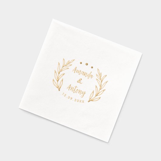 Folie Stamped servetten in retro bloemenstijl. (Links)