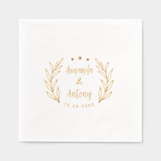 Folie Stamped servetten in retro bloemenstijl. (Voorkant)