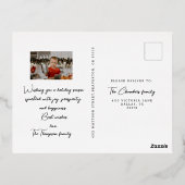 Folie sterft modern script 2 Foto met weinig kerst Folie Feestdagen Briefkaart (Achterkant)