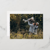 Folie sterft modern script 2 Foto met weinig kerst Folie Feestdagen Briefkaart (Voorkant / Achterkant)