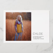 Folie Stijlvolle minimale aankondiging Afstuderen  (Achterkant)